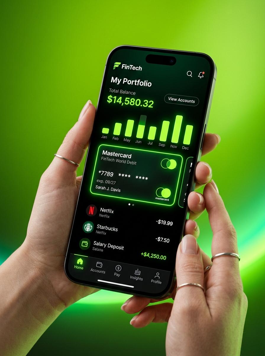Fintech Mobile iOS App Mockup